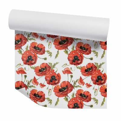 Modern tapéta Piros virágzó mák