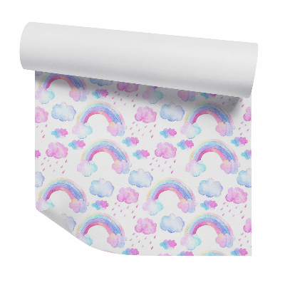 Modern tapéta Zsírkrétával rajzolt szivárvány