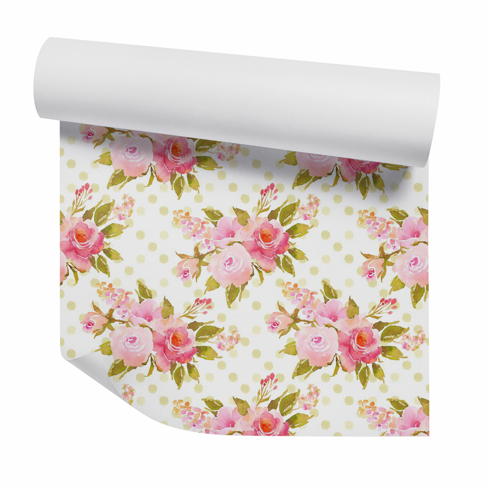 Fotótapéta falra Csokrok rózsa a zöld pöttyök