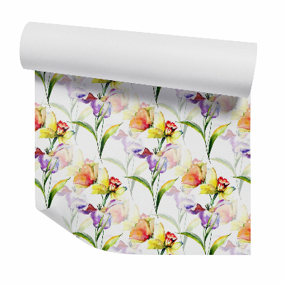 Modern tapéta Színes virágzó virágok