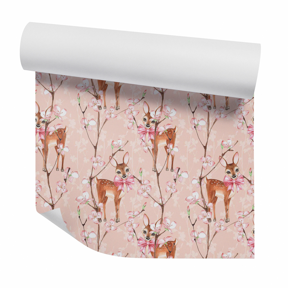 Foto tapeta Szarvas a cseresznyevirágok között