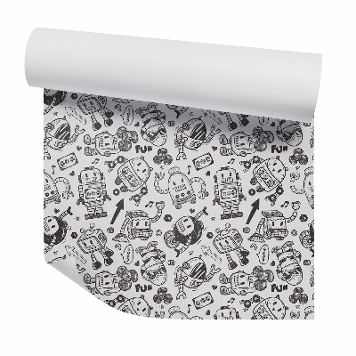 Öntapadós tapéta falra Játékrobotok vázlata