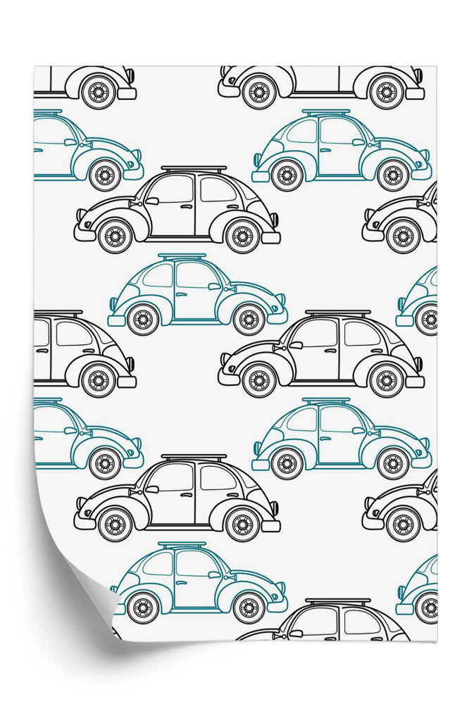 Öntapadó tapéta Retro rajzfilm autók