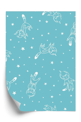 Öntapadós tapéta Vicces macska űrhajós az űrben