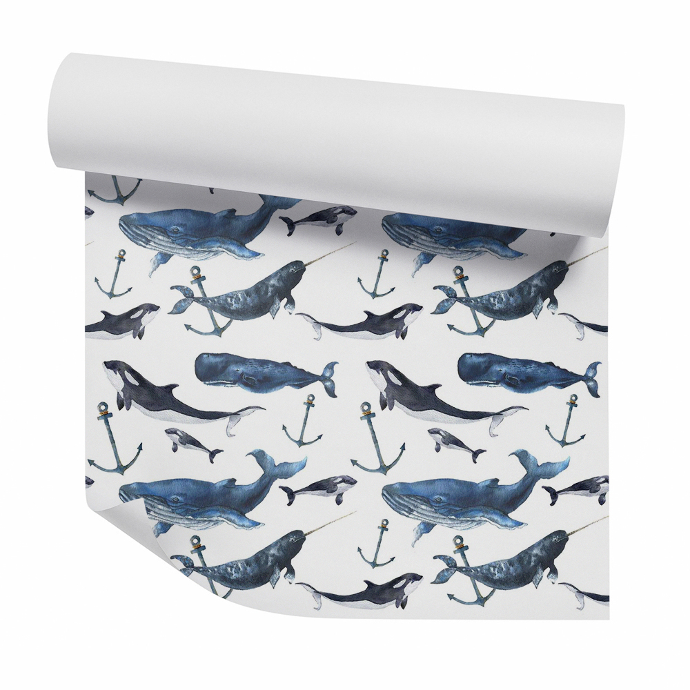 Öntapadós tapéta falra Tengeri lények bálnák