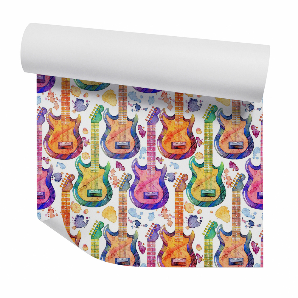 Zidna tapeta Színes akvarell gitárok