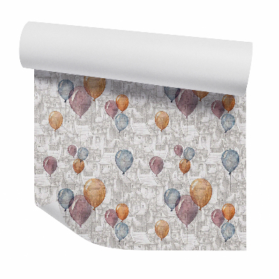 Zidna tapeta Pasztell léggömbök az épületek hátterében