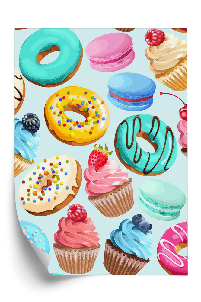 Öntapadó tapéta Fánk muffin édesség