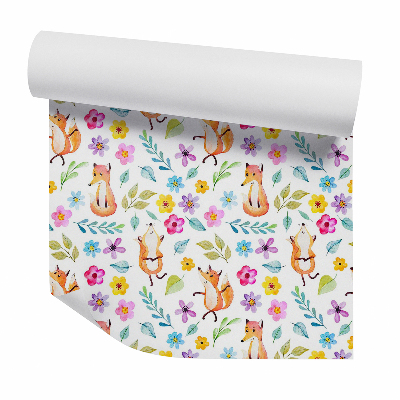 Dekor tapéta Dekoratív pasztell róka levelekben