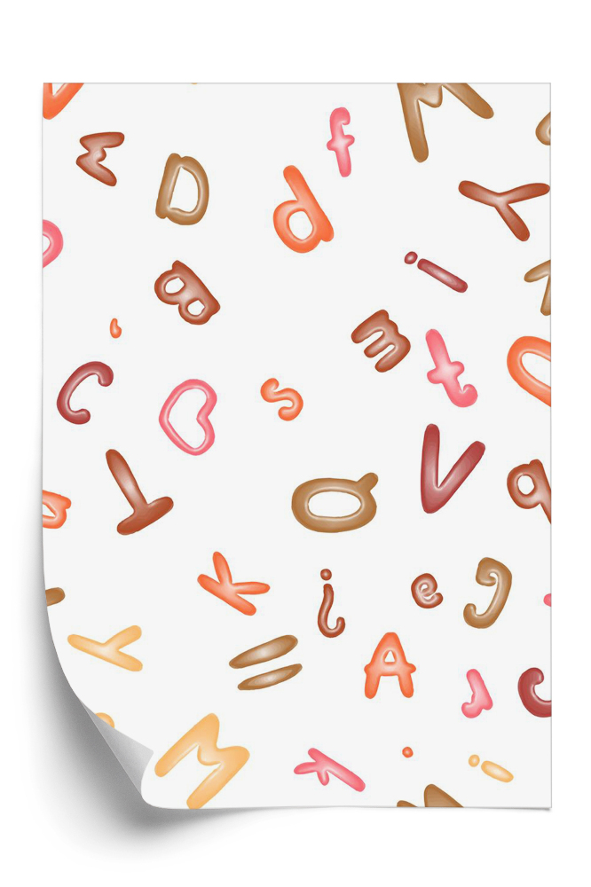 Tapéta Varrat nélküli mintát ábécé