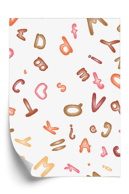 Tapéta Varrat nélküli mintát ábécé