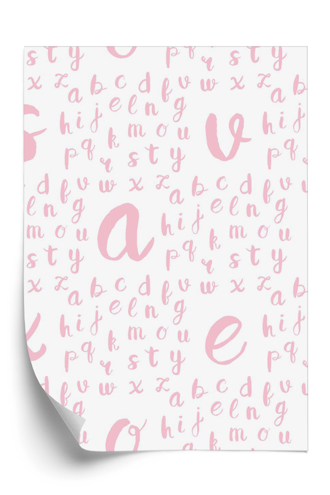 Öntapadó tapéta Világos rózsaszín ábécé betűi