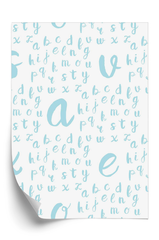 Öntapadó tapéta Kék betűk minta