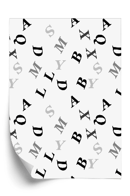 Öntapadó tapéta Ábécé fekete és szürke betűi