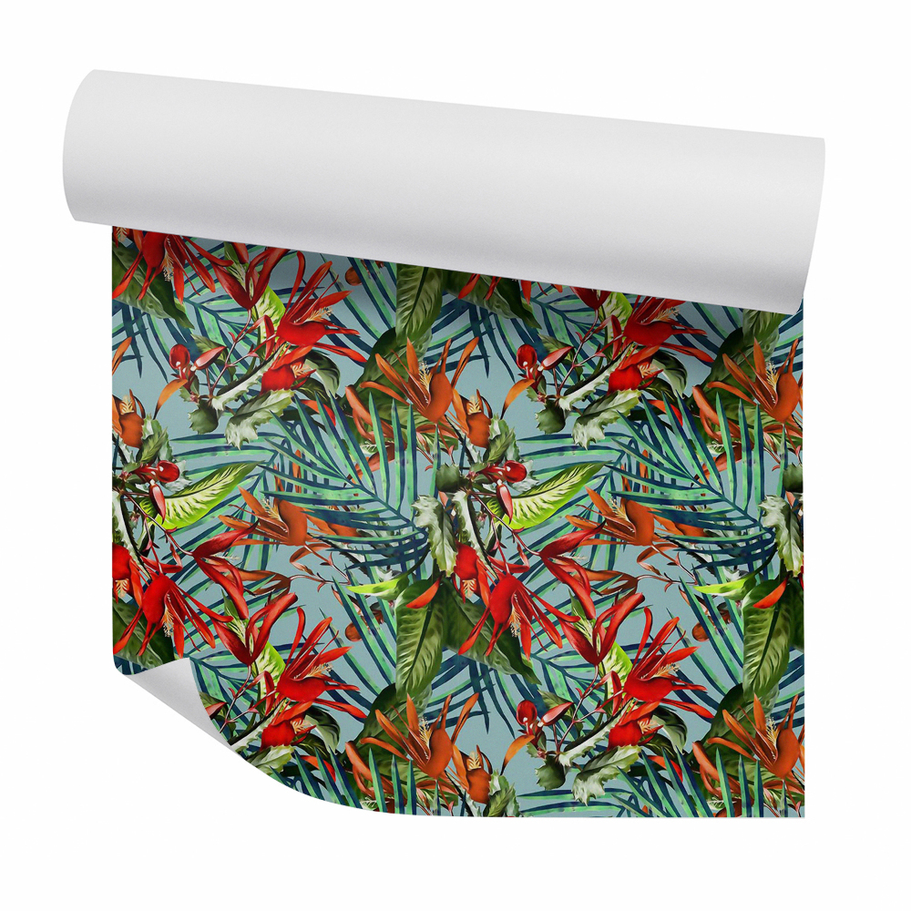 Modern tapéta Színes trópusi absztrakt virágok