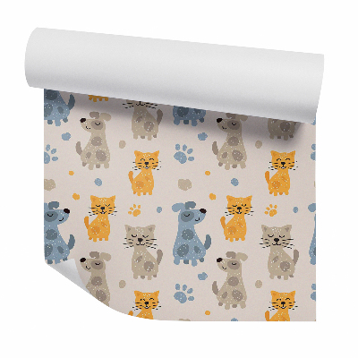 Öntapadós tapéta falra Boldog kutyák és macskák