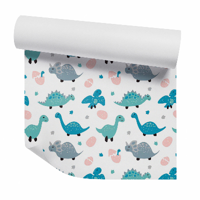 Zidna tapeta Pasztell rajzfilm boldog dinoszauruszok