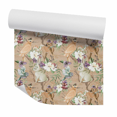 Dekor tapéta Erdei állatok virágok között