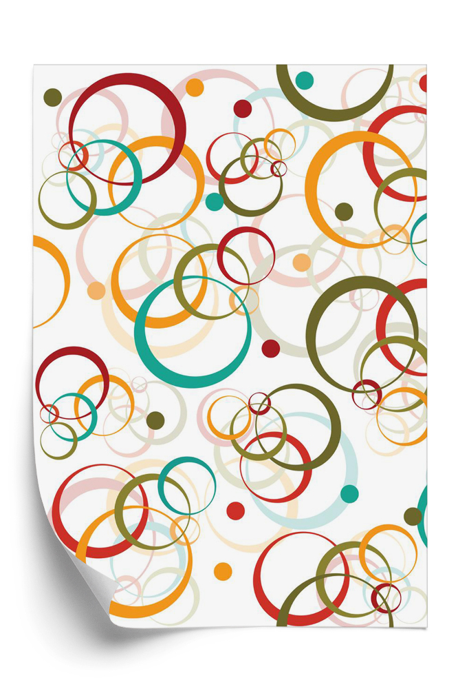 Tapéta Körök és pontok retro minta