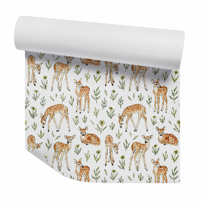 Öntapadós tapéta falra Fiatal szarvas növények között