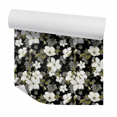 Öntapadós tapéta falra Fehér virágok