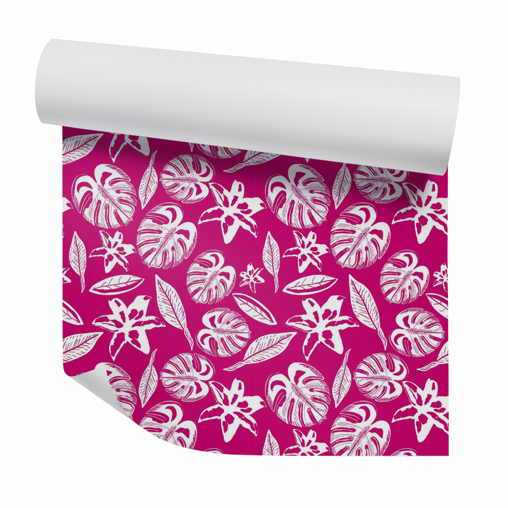 Dekor tapéta Egzotikus piros virág levelek háttér