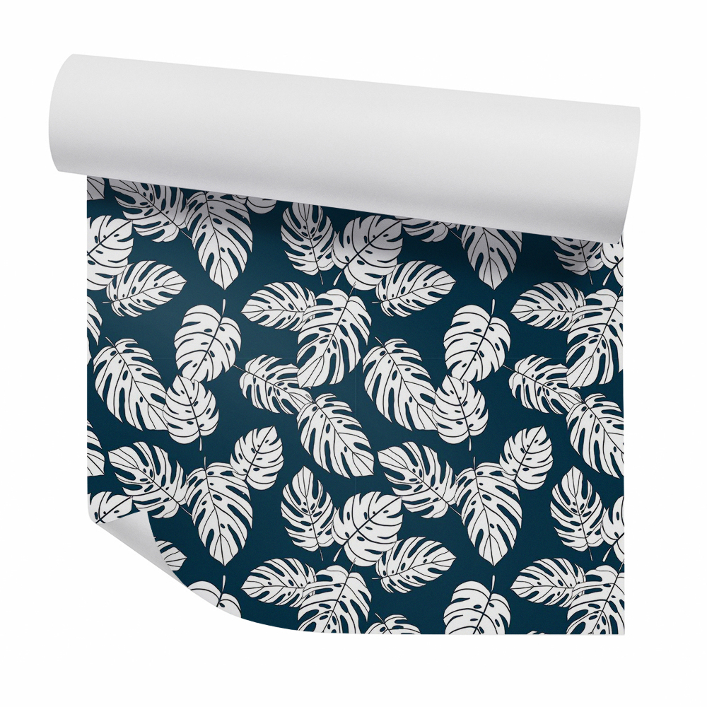 Zidna tapeta Fehér monstera levelek