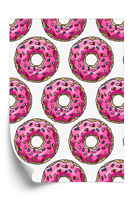 Öntapadós tapéta Fánk jegesedés, fehér alapon