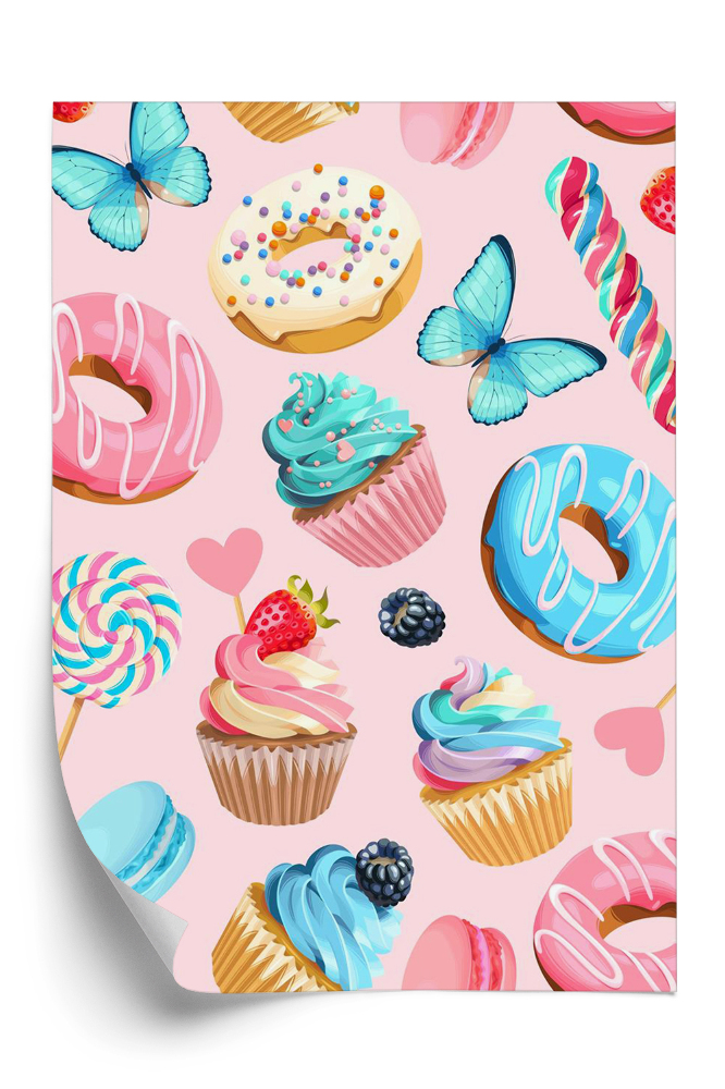 Öntapadós tapéta Pillangós édességek