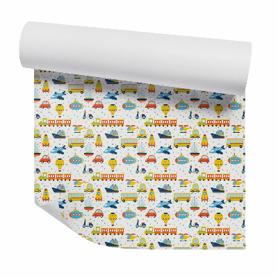 Zidna tapeta Járművek színes mintákkal