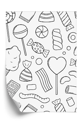 Öntapadós tapéta Fekete-fehér édességek