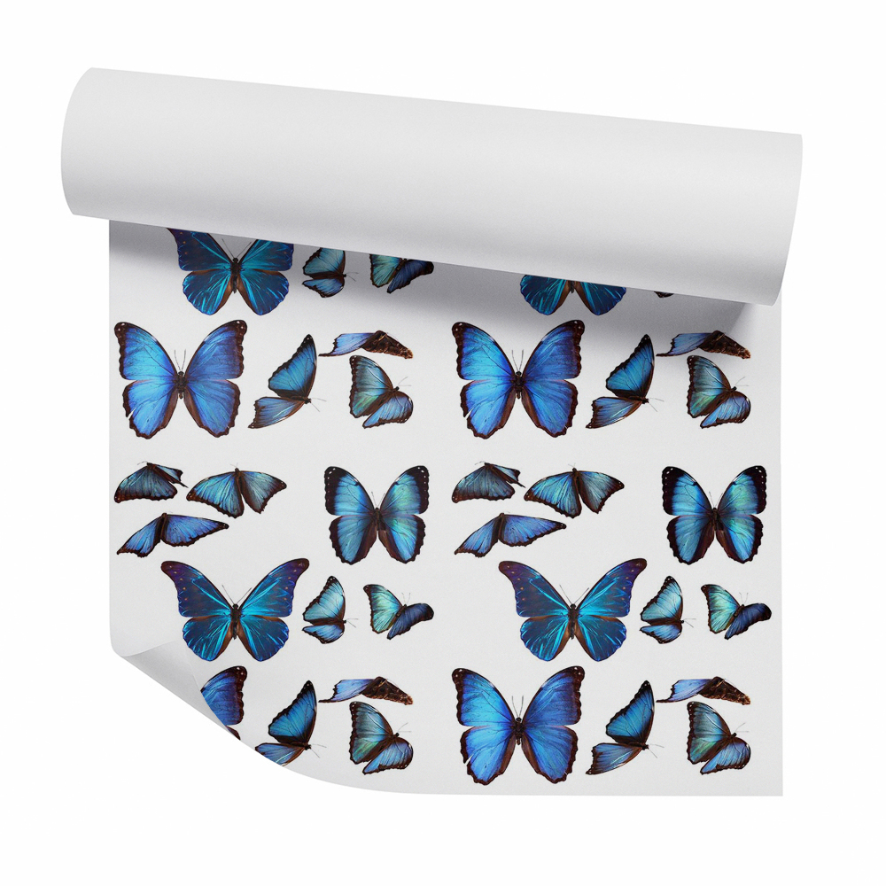 Öntapadós tapéta falra Kék dekoratív pillangók