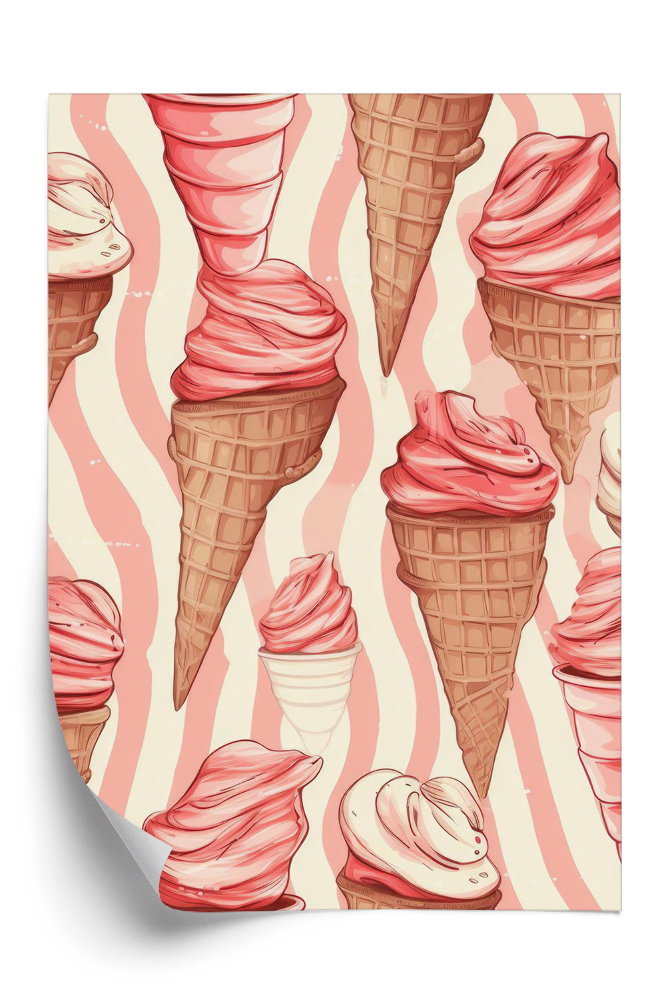 Öntapadós tapéta Rózsaszín fagylalt