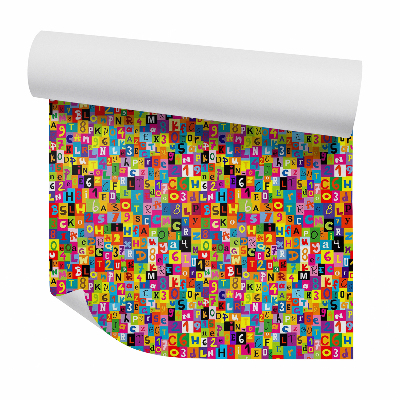 Zidna tapeta Számok és betűk színes keveréke