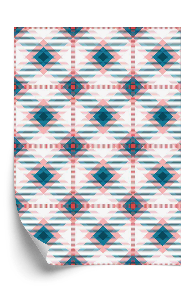 Öntapadó tapéta Kék kockás minta