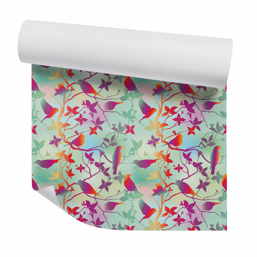 Öntapadós tapéta falra Tarka absztrakció a madarak az ágakon