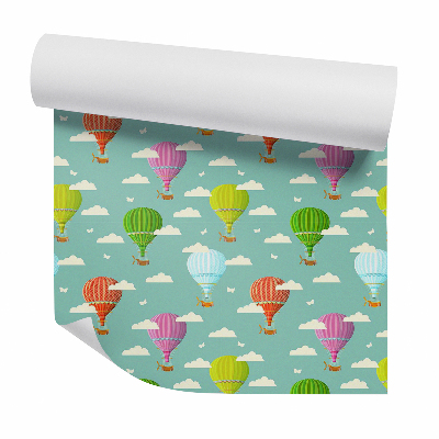 Dekor tapéta Színes léggömbök a felhők között