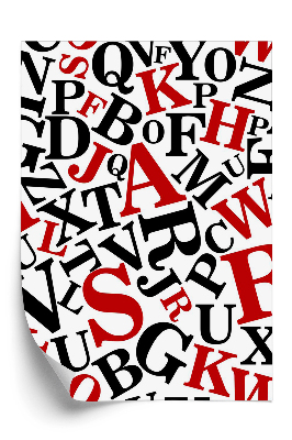 Öntapadós tapéta Az ábécé fekete és piros betűi