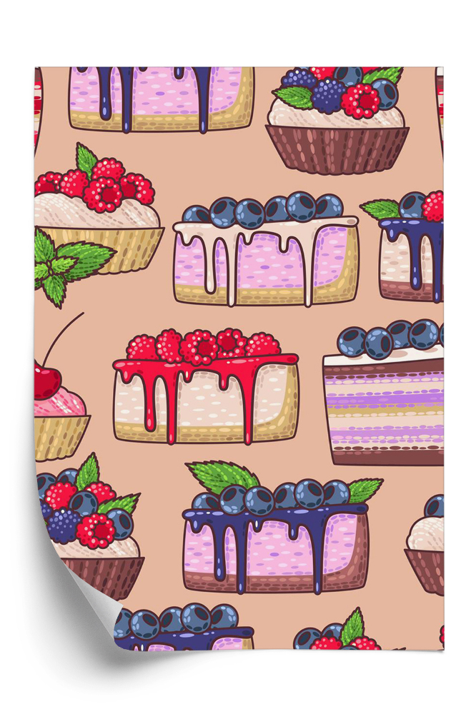 Öntapadós tapéta Desszert sütemények