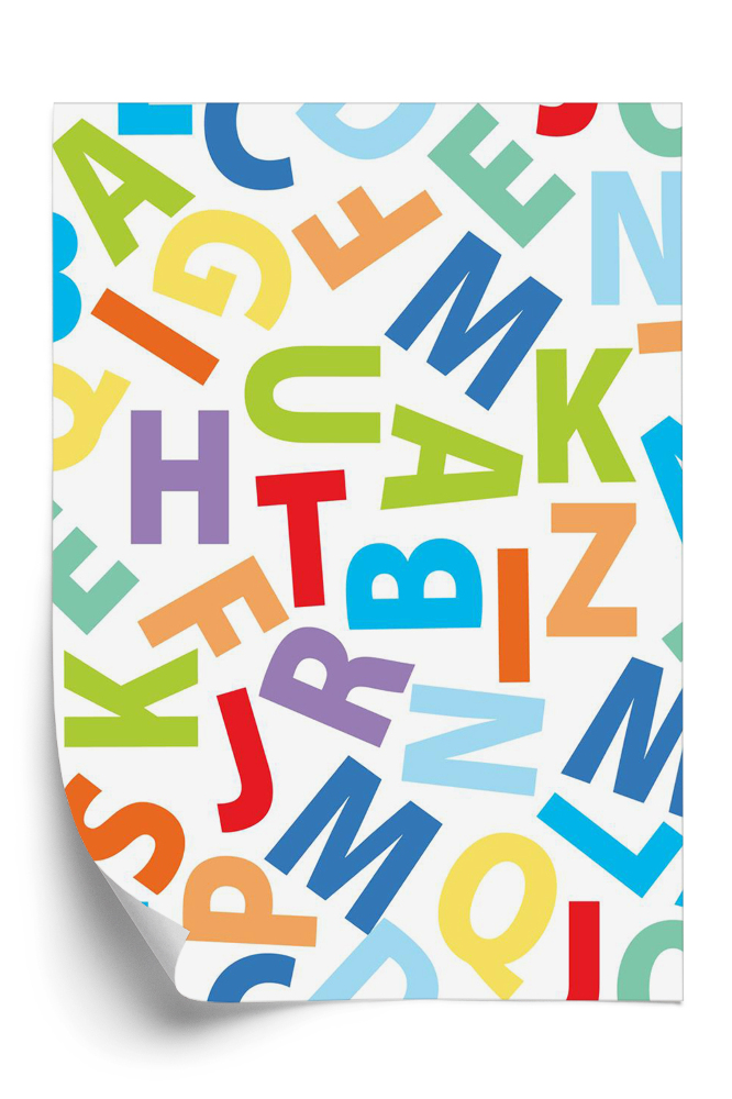 Öntapadó tapéta Színes ábécé