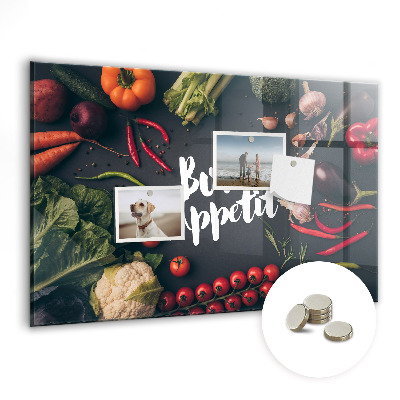 Mágneses falitábla Jó étvágyat zöldségek