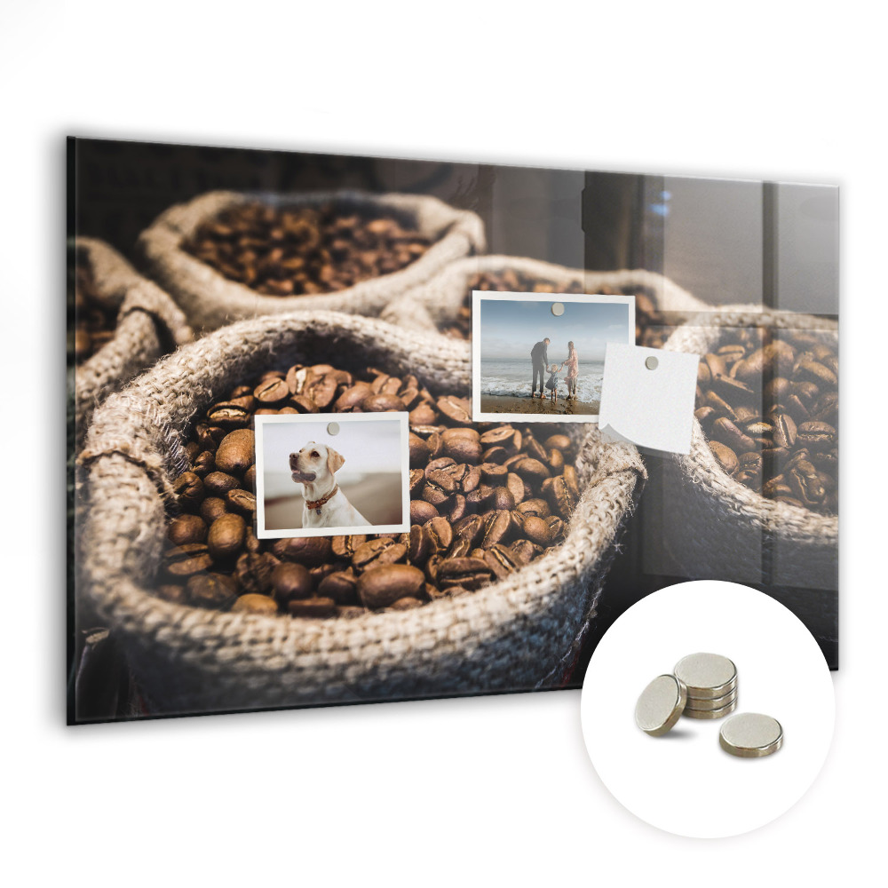 Mágneses fali tábla Kávétasakok