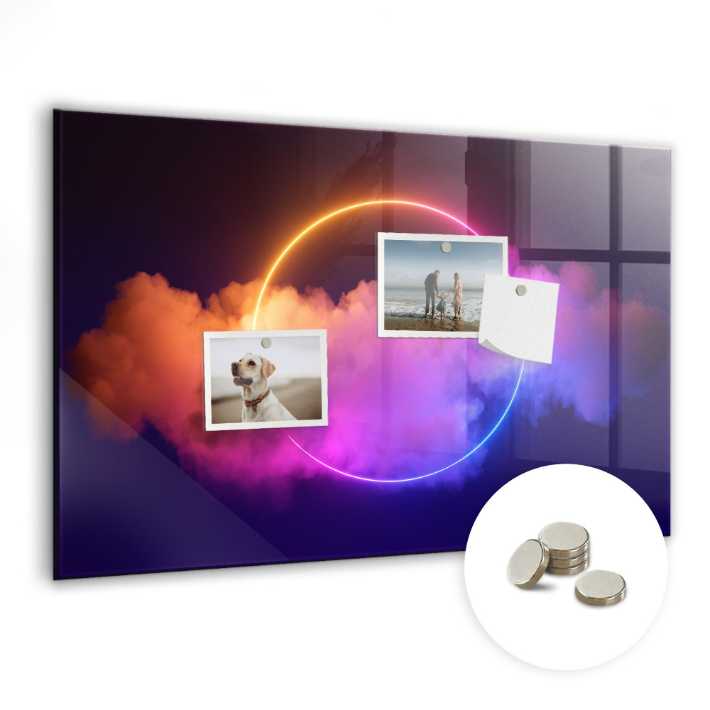 Mágneses tábla Neon kör füst