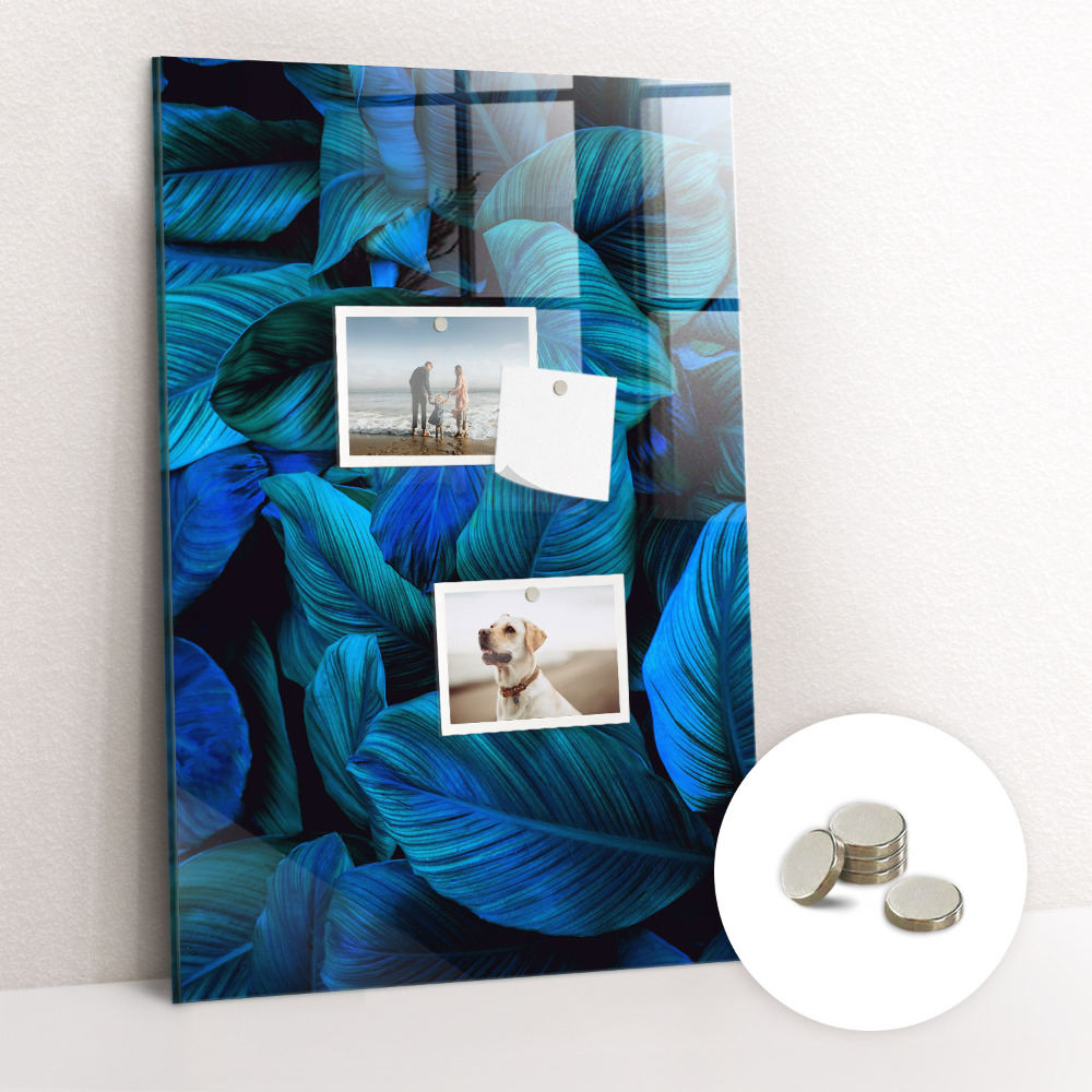 Fali mágneses tábla Kék egzotikus levelek