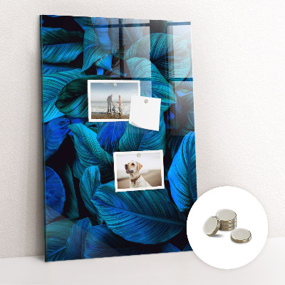 Fali mágneses tábla Kék egzotikus levelek