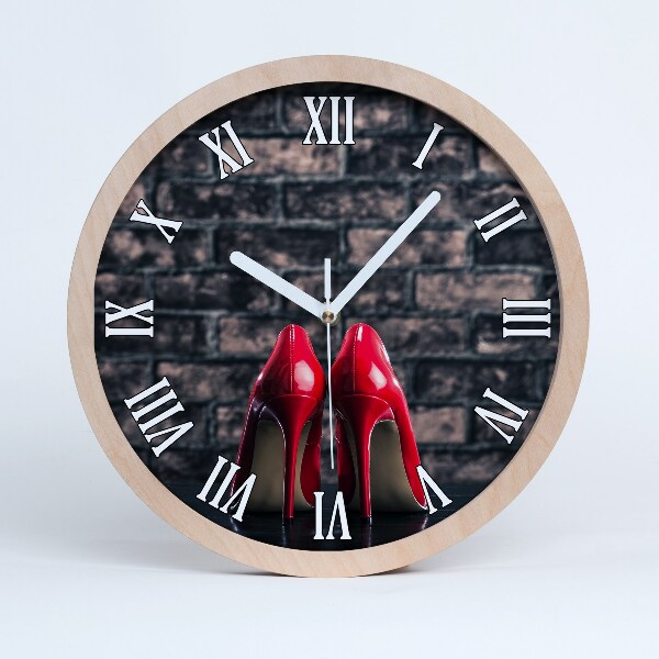 Fából készült óra Piros sarkú cipő