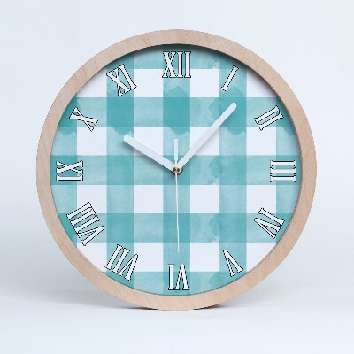 Fából készült óra Kék kockás