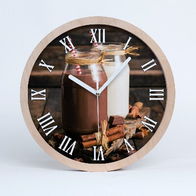 Fából készült óra Koktélok üvegekben