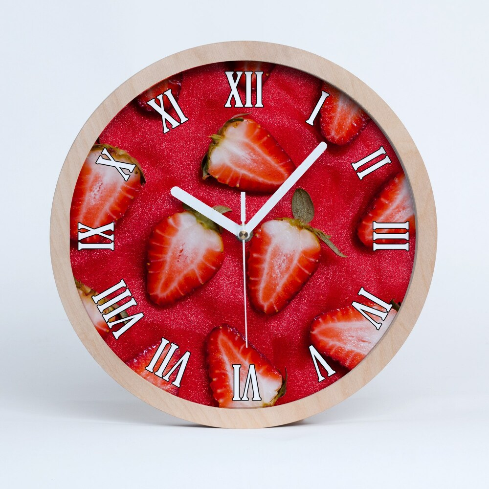 Kerek fa óra Szeletelt eper