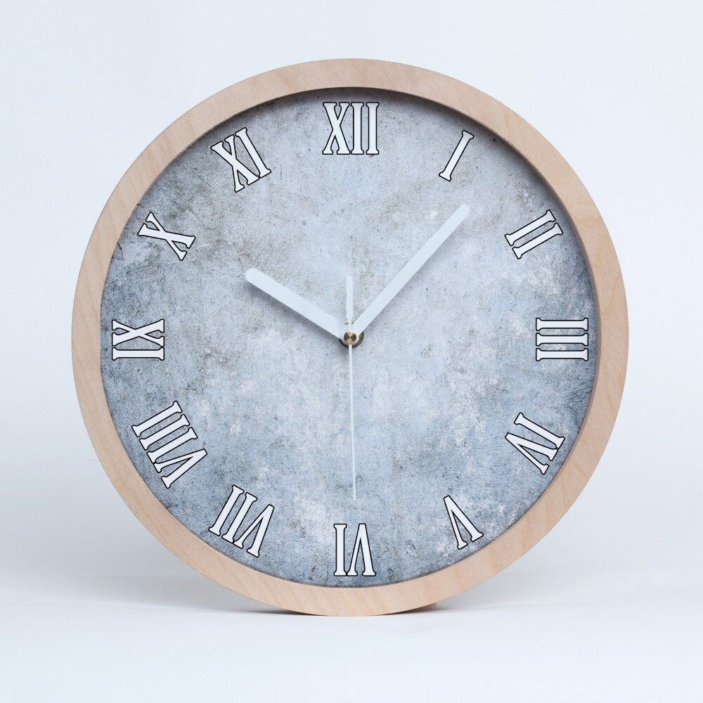 Kerek fa óra beton háttér
